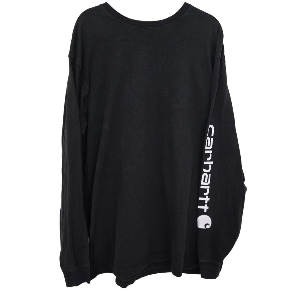 Carhartt Long Sleeve T-Shirt XL TALL XLT Black Sleeve Logo Original Fit